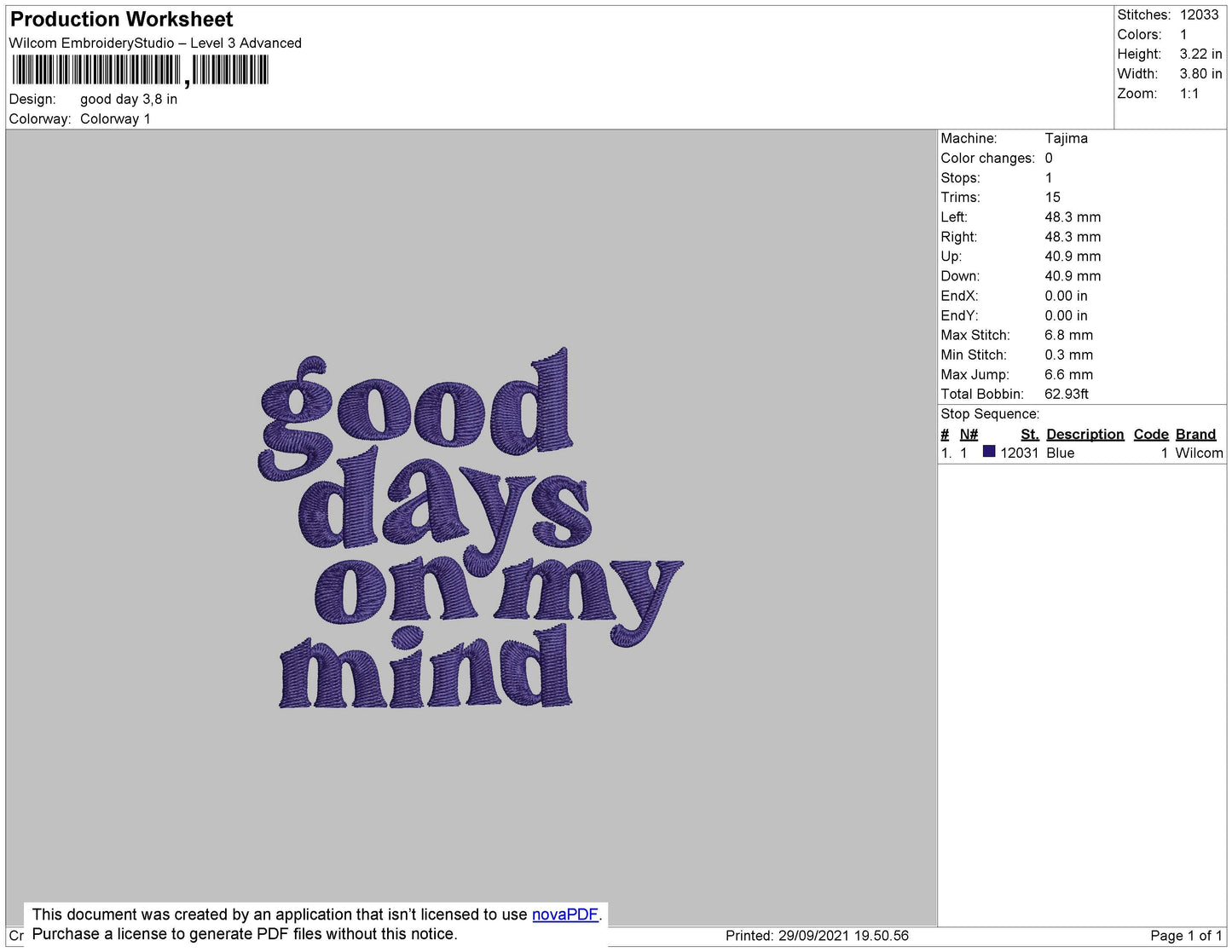 Good Days Embroidery File 4 size