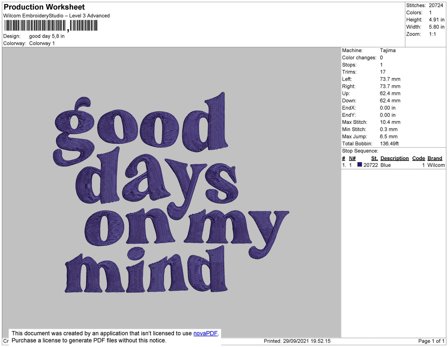 Good Days Embroidery File 4 size