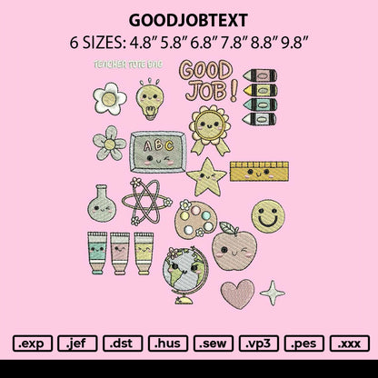 Goodjobtext 0503 Embroidery File 6 sizes
