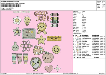 Goodjobtext 0503 Embroidery File 6 sizes