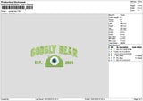 Green Monster 01 Embroidery File 6 sizes