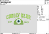 Green Monster 01 Embroidery File 6 sizes