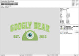 Googlytext Embroidery File 6 sizes