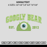 Googlytext Embroidery File 6 sizes