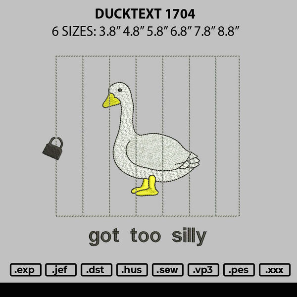 Ducktext 1704 Embroidery File 6 sizes