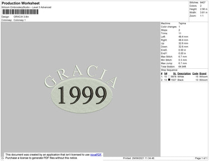 Gracia Embroidery File 4 size