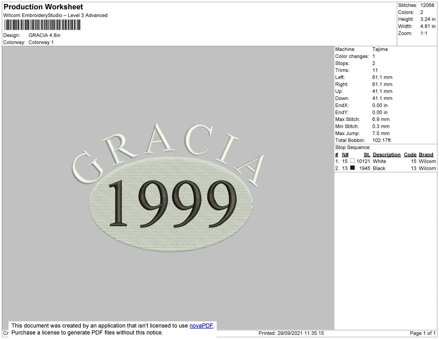 Gracia Embroidery File 4 size