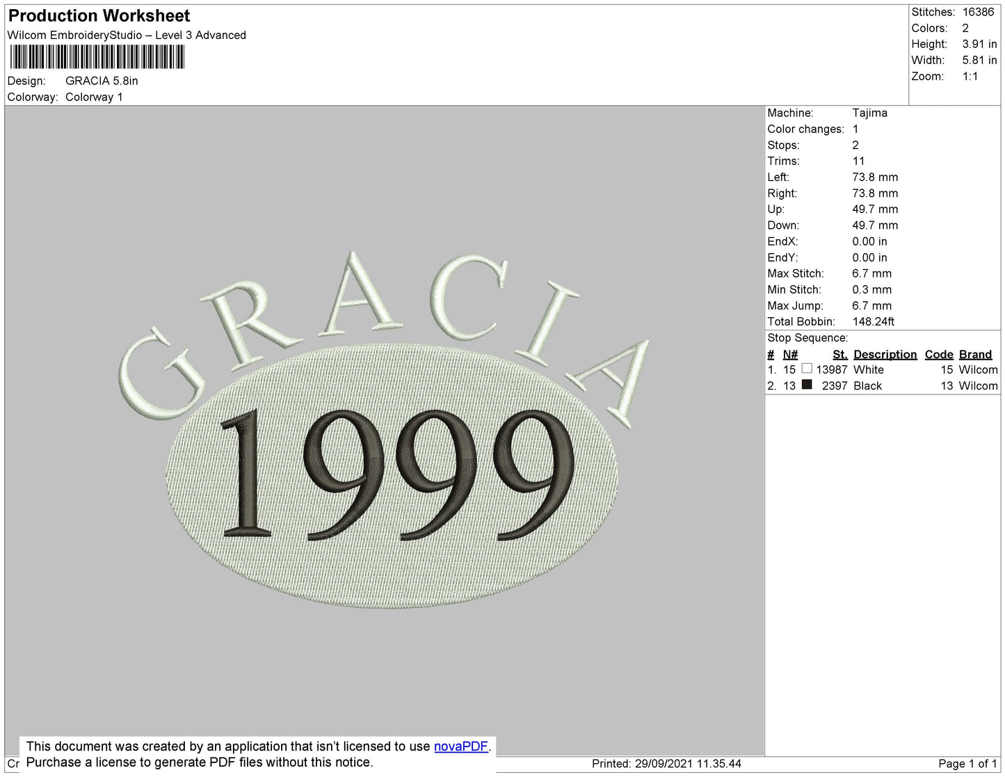 Gracia Embroidery File 4 size