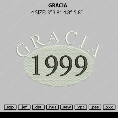 Gracia Embroidery File 4 size