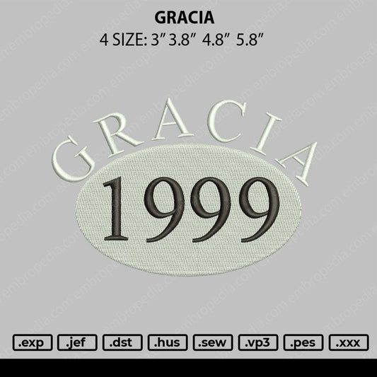 Gracia Embroidery File 4 size