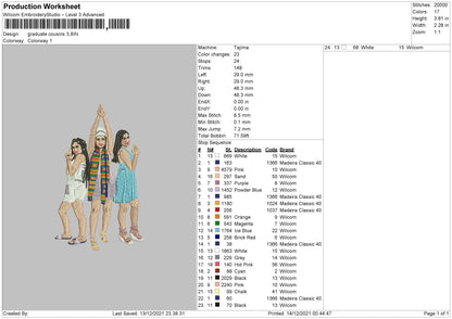 Graduate Cousin Embroidery File 4 size