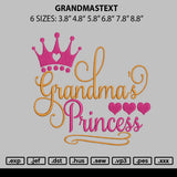 Grandmastext Embroidery File 6 sizes