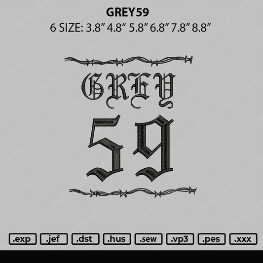 Grey 59 Embroidery File 6 sizes