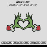 Grinch Love Embroidery File 6 sizes