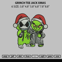 Grinch Tee Jack Xmas Embroidery File 6 sizes