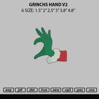 Grinchs Hand V2 Embroidery File 6 sizes