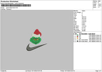 Grinch Swooh 1311 Embroidery File 6 sizes