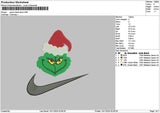 Grinch Swooh 1311 Embroidery File 6 sizes