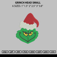 Grinch Head Small Embroidery File 6 sizes