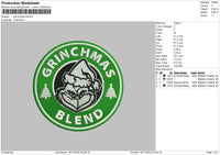 Grinchmas Blend Embroidery File 6 sizes