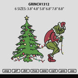 Grinch1312 Embroidery File 6 sizes