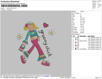 Groovy Cheek Embroidery File 4 size
