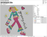 Groovy Cheek Embroidery File 4 size