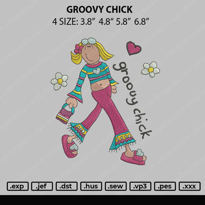 Groovy Cheek Embroidery File 4 size