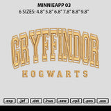 Gryffindortext 02 Embroidery File 6 sizes