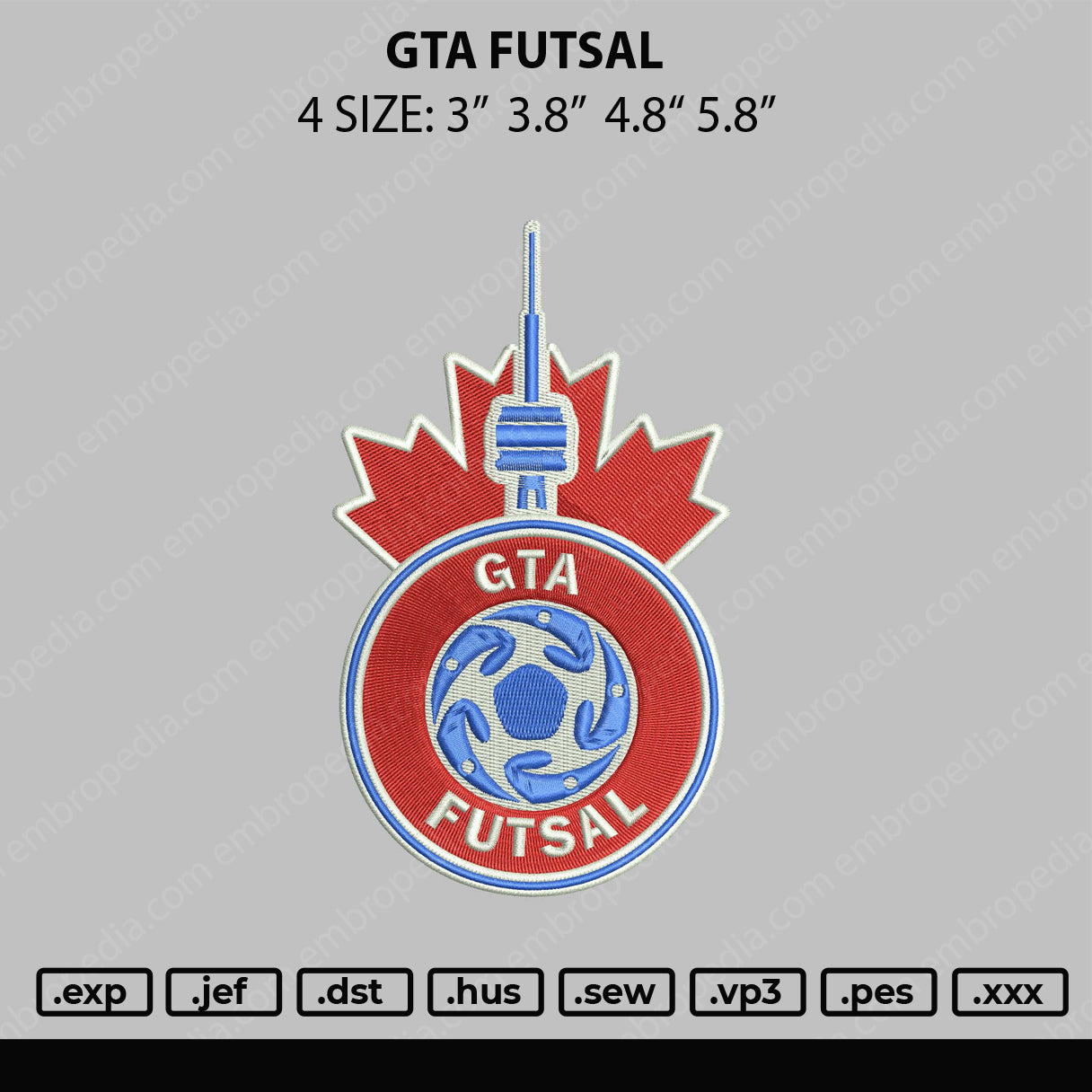 GTA Embroidery File 4 size