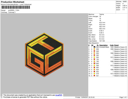 GTC Embroidery File 4 size