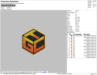 GTC Embroidery File 4 size