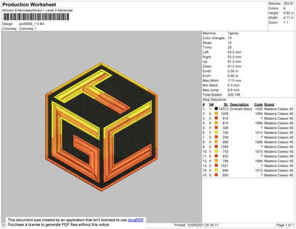 GTC Embroidery File 4 size