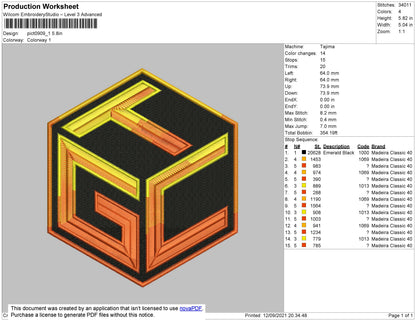 GTC Embroidery File 4 size