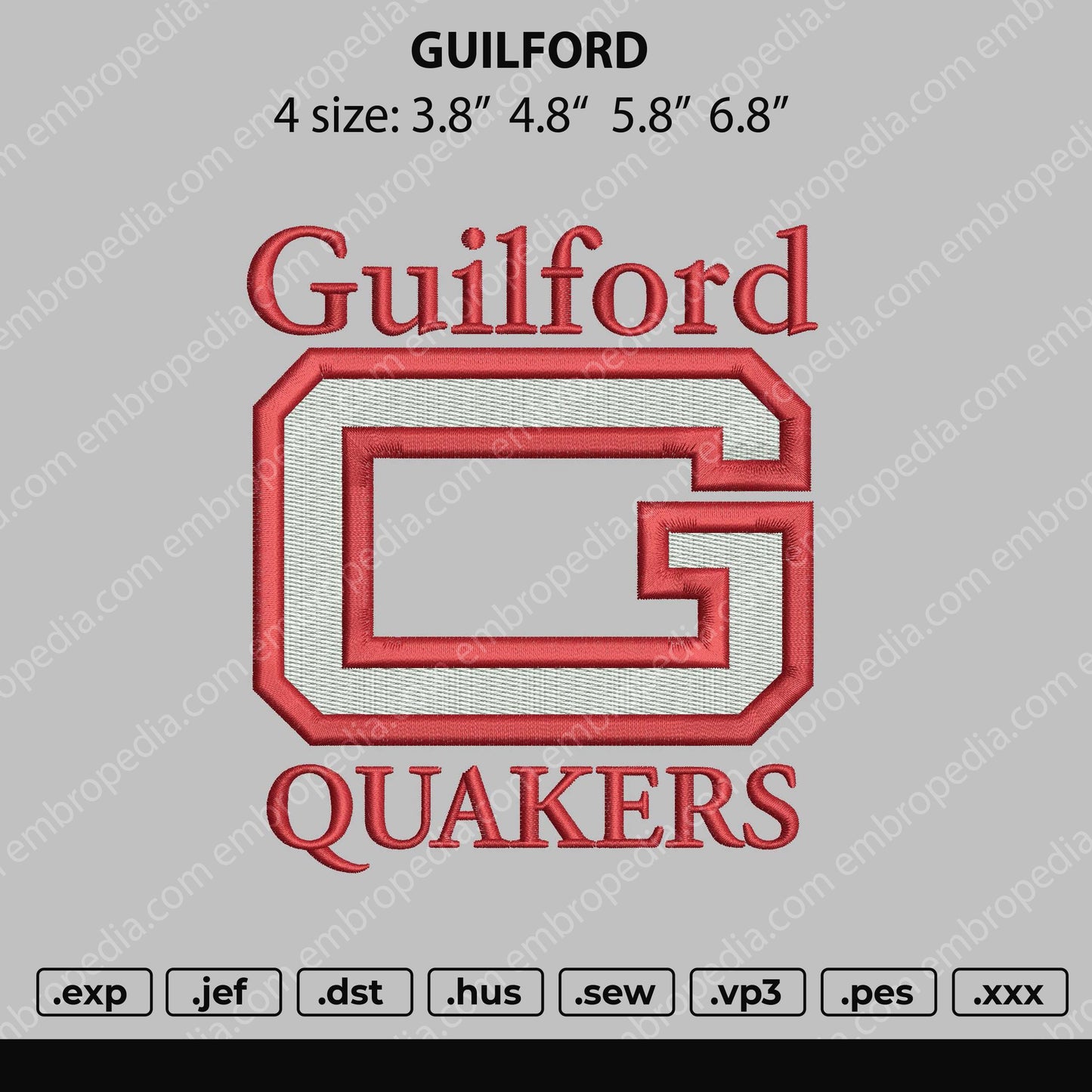 Guilford Embroidery File 4 size