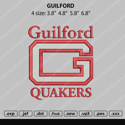 Guilford Embroidery File 4 size