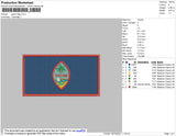 Guam Flag Embroidery File 4 size