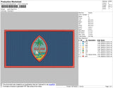 Guam Flag Embroidery File 4 size