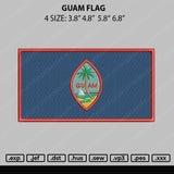 Guam Flag Embroidery File 4 size