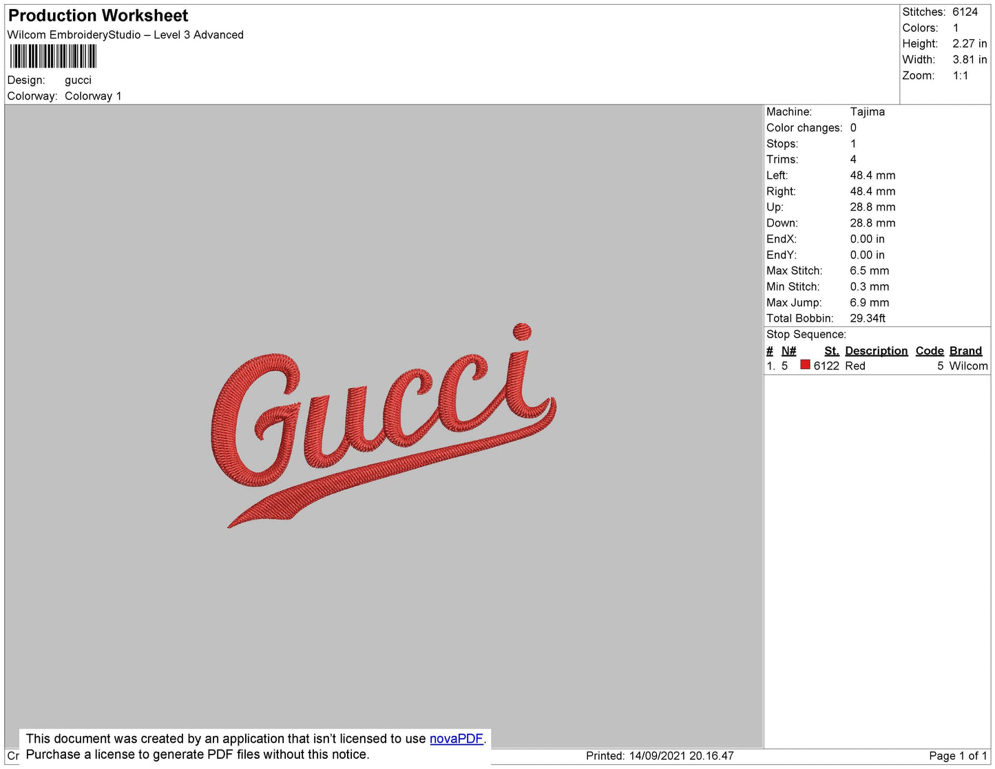 Gucc1002 Embroidery File 4 size