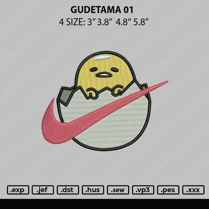 Gudetama Embroidery File 4 sizes