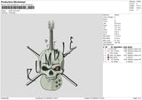 Guitarskull Embroidery File 6 sizes