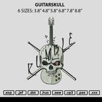 Guitarskull Embroidery File 6 sizes