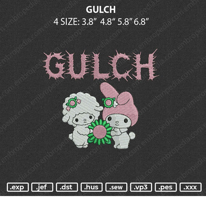 Gulch Embroidery File 4 size