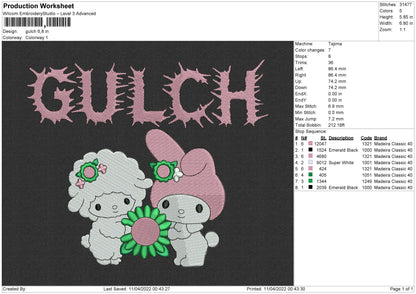 Gulch Embroidery File 4 size