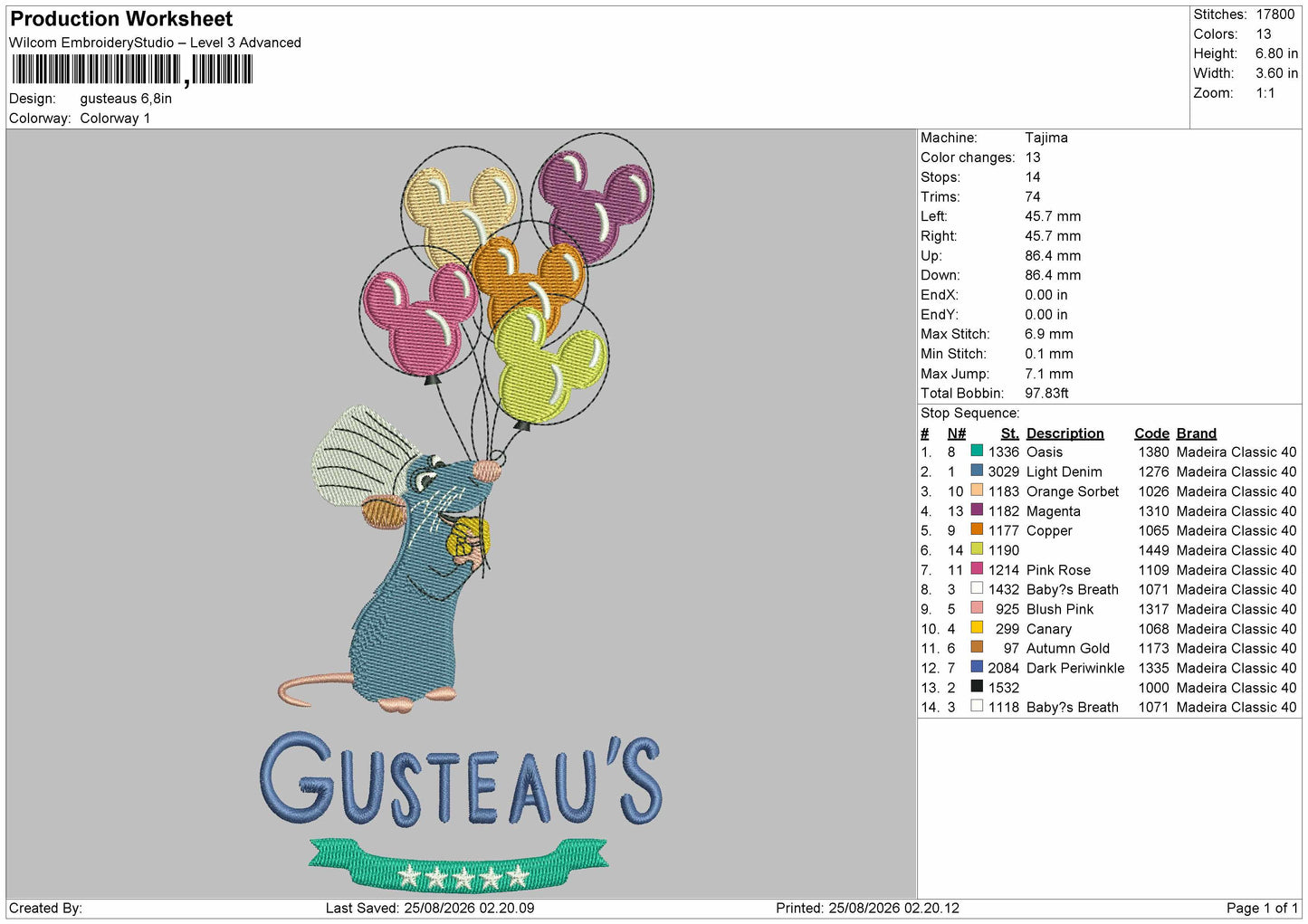 Gusteaustext Embroidery Machine Design File 6 sizes