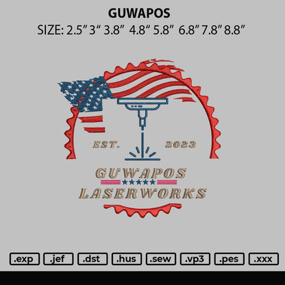 Guwapos Embroidery File 6 sizes