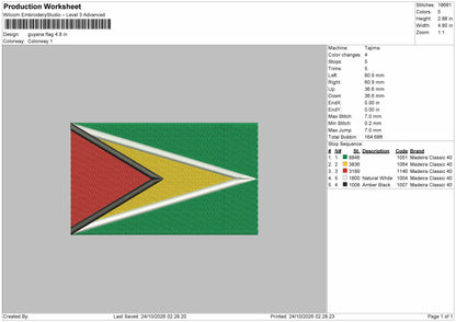 Flag 2410 Embroidery Machine Design File 6 sizes