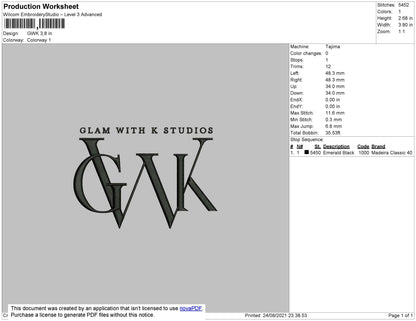 GWK Studios Embroidery File 4 size