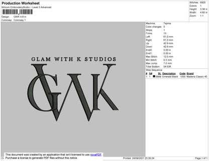 GWK Studios Embroidery File 4 size